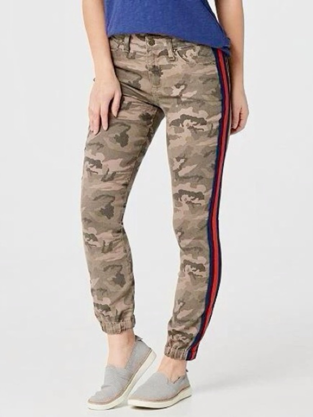 NWT Laurie Felt Power Silky Track Stripe Camo Pants, XL
